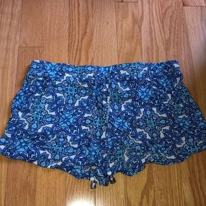 Blue patterned shorts